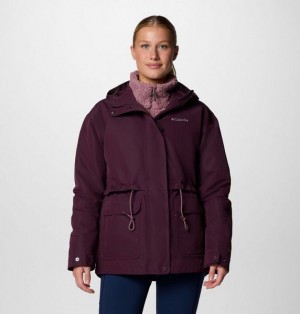 Women Columbia Drop Ridge™ II Waterproof 3 In 1 Jackets Burgundy | US-JLCEDR-475