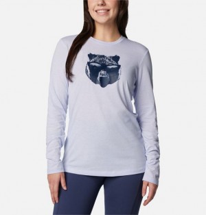 Women Columbia Hidden Haven™ LS T-Shirt Blue | US-GXUVBM-924