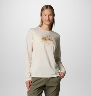 Women Columbia Hidden Haven™ LS T-Shirt White | US-JXMFCK-438