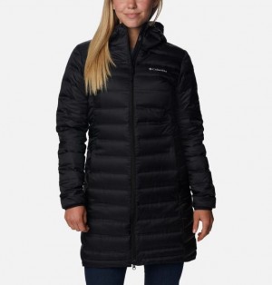 Women Columbia Lake 22™ II Long Hooded Down Jackets Black | US-APJOZE-715