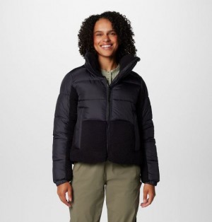 Women Columbia Leadbetter Point™ II Sherpa Hybrid Puffer Jacket Black | US-SLIZYG-925