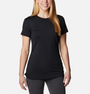 Women Columbia Leslie Falls™ Technical T-Shirt Black | US-OQKFGZ-927