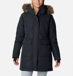 Women Columbia Little Si™ II Waterproof Parka Jackets Black | US-ADGZQO-357