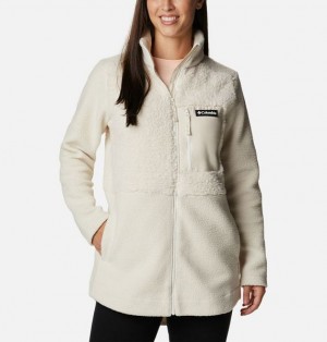 Women Columbia Lodge™ Sherpa Long Fleece Jackets White | US-XQUYCF-453