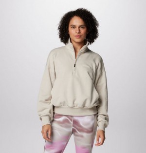 Women Columbia Marble Canyon™ French Terry Half Zip Sweatshirts Dark Grey | US-CUTFNO-528