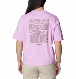 Women Columbia North Cascades™ Graphic T-Shirt Pink | US-SLVWXY-314