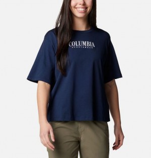 Women Columbia North Cascades™ Relaxed T-Shirt Navy | US-RMVPOW-469