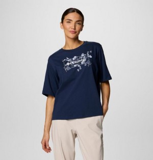 Women Columbia North Cascades™ Relaxed T-Shirt Navy | US-XUGHVW-604