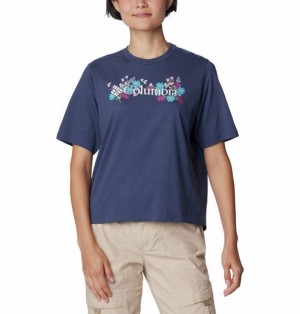 Women Columbia North Cascades™ Relaxed T-Shirt Navy | US-FDRNHW-481