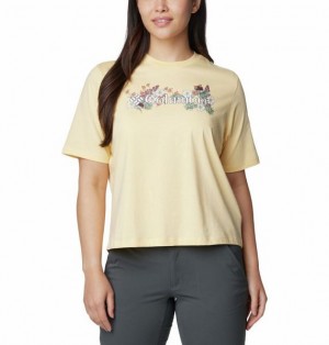 Women Columbia North Cascades™ Relaxed T-Shirt Yellow | US-UJCEQH-759