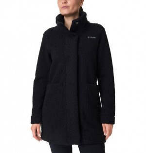 Women Columbia Panorama™ Long Sherpa Fleece Jackets Black | US-RWVSQB-594