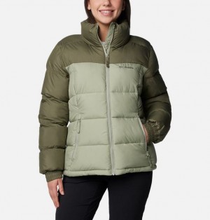 Women Columbia Pike Lake™ III Insulated Puffer Jacket Grey / Green | US-FLIGYH-406