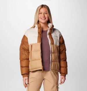 Women Columbia Pike Lake™ II Cropped Puffer Jacket Brown | US-OTQAWR-874