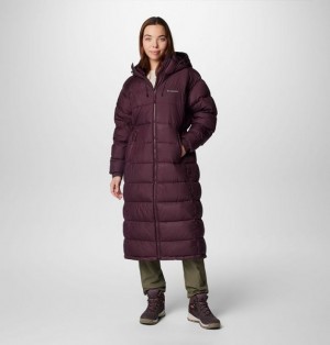 Women Columbia Pike Lake™ II Long Puffer Jacket Burgundy | US-BEDQMU-708