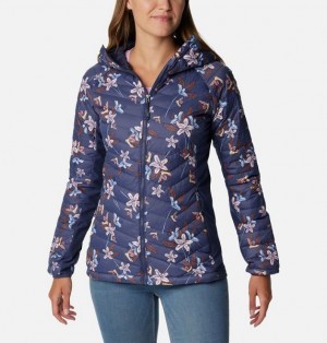 Women Columbia Powder Lite™ Hybrid Hooded Jackets Navy | US-DJYWLA-267