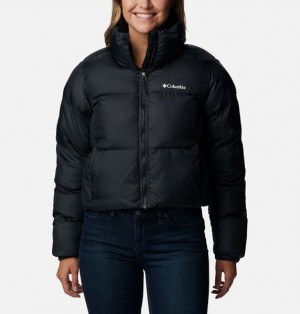 Women Columbia Puffect™ Cropped Puffer Jacket Black | US-ZDJWOM-319