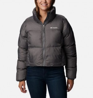 Women Columbia Puffect™ Cropped Puffer Jacket Grey | US-AGLWDB-857