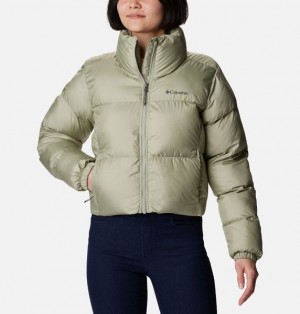 Women Columbia Puffect™ Cropped Puffer Jacket Green | US-LMNDEA-065