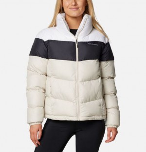 Women Columbia Puffect™ II Colourblock Puffer Jacket Dark Grey / Black / White | US-LWGKSI-410