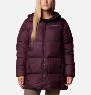 Women Columbia Puffect™ II Hooded Mid Puffer Jacket Burgundy | US-BTHVQS-072