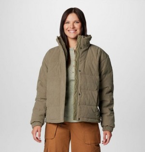 Women Columbia Ruby Falls™ II Novelty Sherpa Puffer Jacket Grey / Green | US-MSZQVP-290