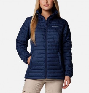 Women Columbia Silver Falls™ II Packable Insulated Jackets Navy | US-GBSFLM-541