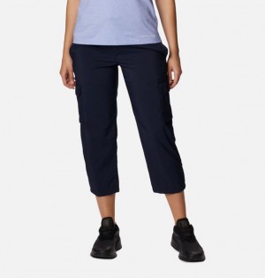 Women Columbia Silver Ridge Utility™ Cargo Walking Capris Navy | US-PSYHDT-861