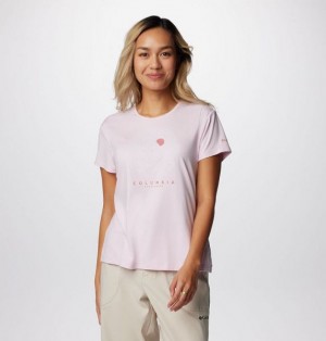 Women Columbia Sloan Ridge™ Technical Graphic T-Shirt Pink | US-WRFNYO-248