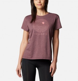 Women Columbia Sloan Ridge™ Technical Graphic T-Shirt Burgundy | US-AQHELK-041