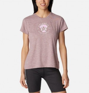 Women Columbia Sloan Ridge™ Technical Graphic T-Shirt Burgundy | US-AWJVMB-918