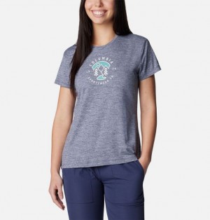 Women Columbia Sloan Ridge™ Technical Graphic T-Shirt Navy | US-KQVHFE-567