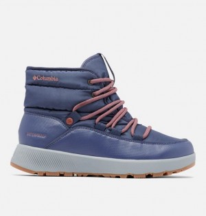 Women Columbia Slopeside Village II Omni-Heat Mid Winter Boots Navy | US-OQIGUC-308