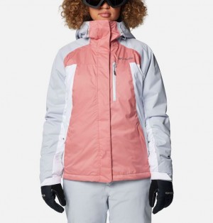 Women Columbia Snowy Summit™ Insulated Waterproof Ski Jackets Pink / White / Grey | US-IVGZWA-846