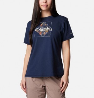 Women Columbia Sun Trek™ Technical Graphic T-Shirt Navy | US-MABUNW-732