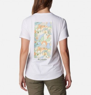 Women Columbia Sun Trek™ Technical Graphic T-Shirt White | US-YACGVZ-407