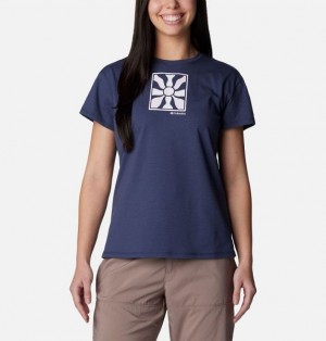 Women Columbia Sun Trek™ Technical Graphic T-Shirt Navy | US-FHXTYU-071