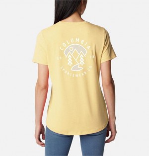 Women Columbia Sun Trek™ Technical Graphic T-Shirt Yellow | US-KSDHZC-804