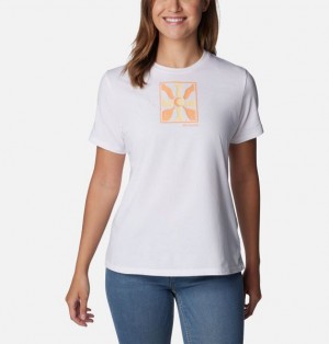 Women Columbia Sun Trek™ Technical Graphic T-Shirt White | US-PAJICH-694