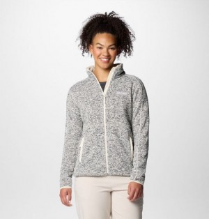 Women Columbia Sweater Weather™ II Fleece Jackets Grey / White | US-CZAESM-769