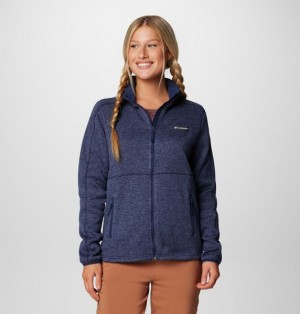 Women Columbia Sweater Weather™ II Fleece Jackets Navy / Navy | US-FLVSJT-842