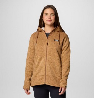 Women Columbia Sweater Weather™ II Sherpa Fleece Jackets Brown | US-OQWGJV-469