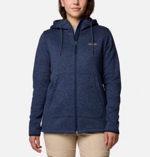 Women Columbia Sweater Weather™ II Sherpa Fleece Jackets Navy | US-TIRMCY-408