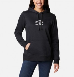 Women Columbia Trek™ Graphic Hoodie Black / White | US-GPJOTF-648