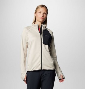 Women Columbia Triple Canyon™ Technical Grid Fleece Jackets Dark Grey / Black | US-TLVZKD-507