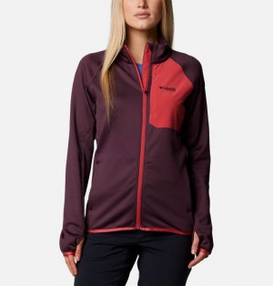 Women Columbia Triple Canyon™ Technical Grid Fleece Jackets Burgundy / Red | US-LGMVSX-129