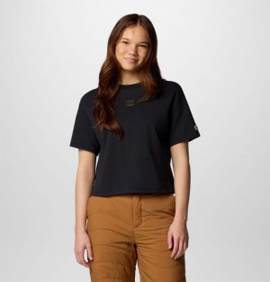 Women Columbia Wallowa™ Cropped Graphic T-Shirt Black | US-WABHRY-348