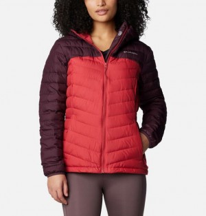 Women Columbia Westridge™ Hooded Down Jackets Burgundy / Red | US-TMRKOA-397