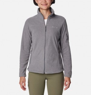 Women Columbia WoFast Trek™ II Fleece Jackets Grey / Grey | US-LPUSAK-182