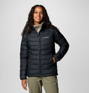 Women Columbia WoPowder Lite™ II Hooded Insulated Jackets Black | US-ZCFROS-715