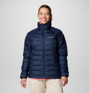 Women Columbia WoPowder Lite™ II Hooded Insulated Jackets Navy | US-FLGDEO-631